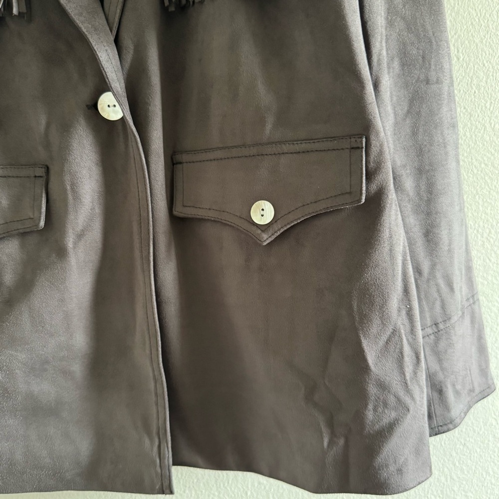 NWT Gray Suede? Fringe Western Jacket size Medium - Picture 4 of 9